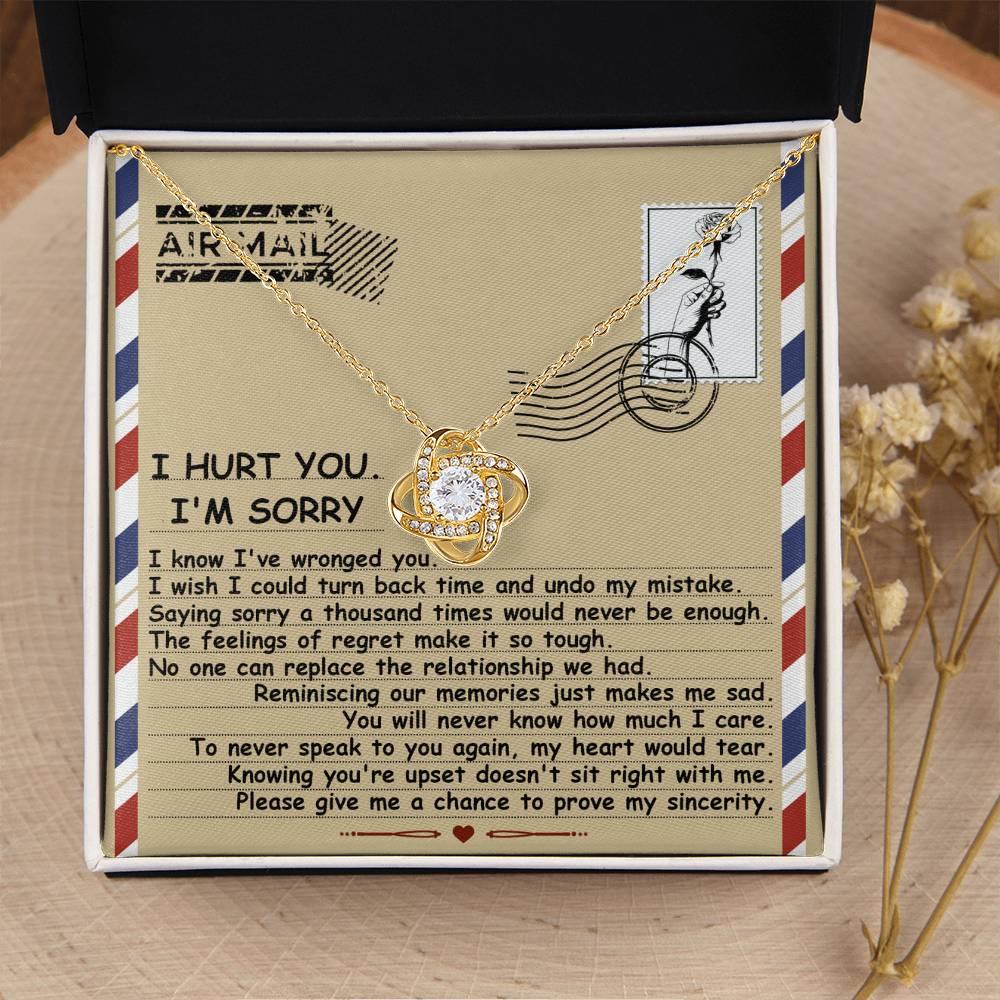 Apology Gift for Girlfriend, Wife, Soulmate - Sorry, Makes Me Sad - Love Knot Pendant Necklace - Mallard Moon Gift Shop