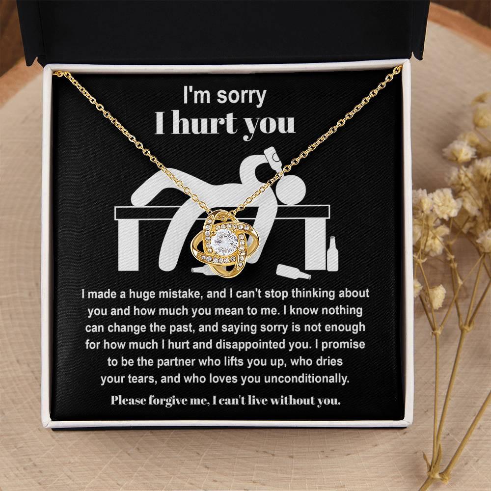 Apology Gift for Girlfriend, Wife, Soulmate - Sorry, Nothing Can Change The Past  - Love Knot Pendant Necklace - Mallard Moon Gift Shop