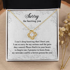 Apology Gift for Girlfriend, Wife, Soulmate - Sorry, Can’t Sleep - Love Knot Pendant Necklace