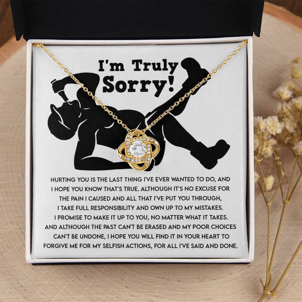 Apology Gift for Girlfriend, Wife, Soulmate - Sorry, Selfish Actions - Love Knot Pendant Necklace - Mallard Moon Gift Shop