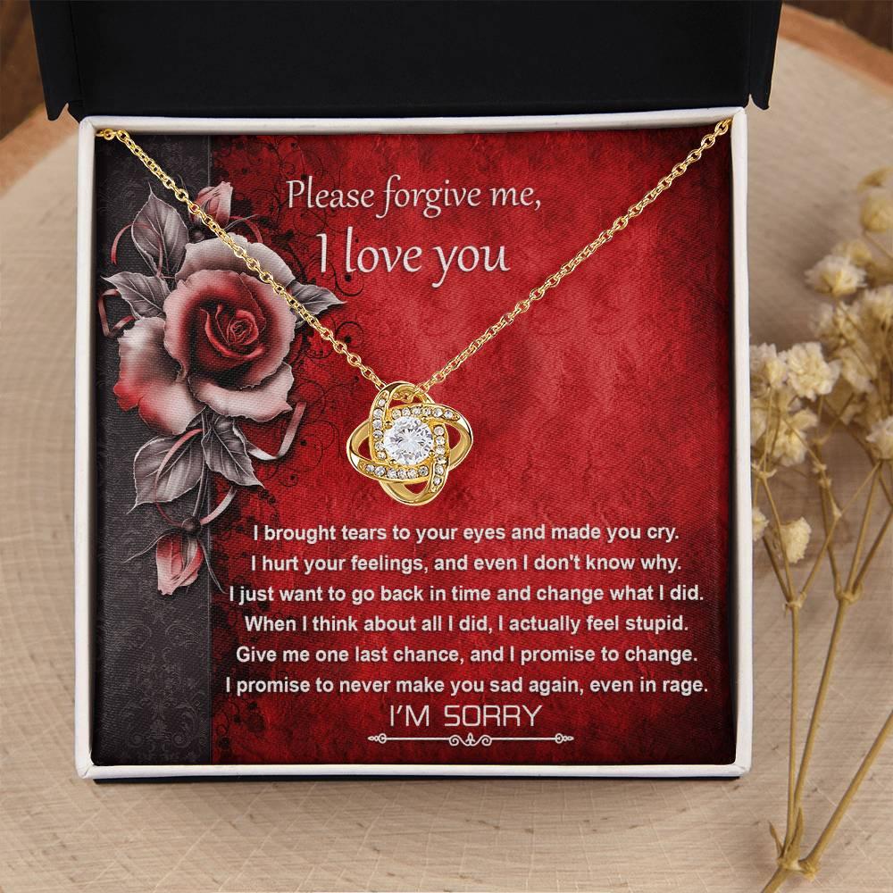 Apology Gift for Girlfriend, Wife, Soulmate - Sorry, One Last Chance - Love Knot Pendant Necklace - Mallard Moon Gift Shop