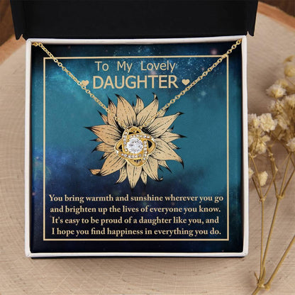 Daughter Gift for Birthday, Christmas, Graduation - Proud Of You - Love Knot Pendant Necklace - Mallard Moon Gift Shop