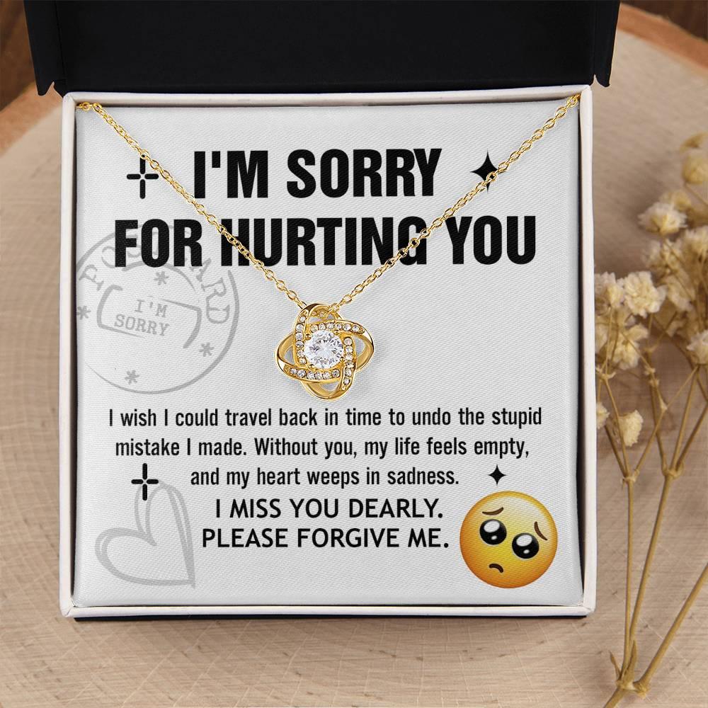 Apology Gift for Girlfriend, Wife, Soulmate - Sorry, Travel Back - Love Knot Pendant Necklace - Mallard Moon Gift Shop