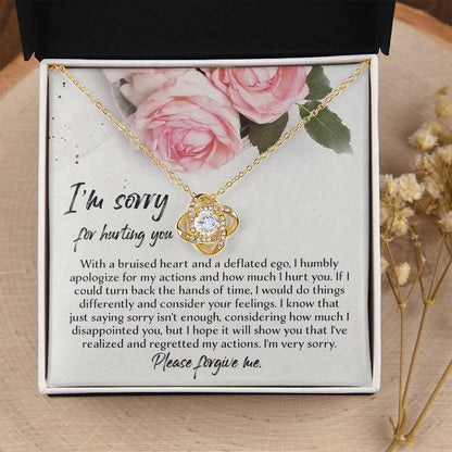 Apology Gift - Sorry, Regretted My Actions - Love Knot Pendant Necklace - Mallard Moon Gift Shop