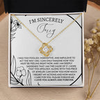 Apology Gift for Girlfriend, Wife, Soulmate -Sorry, Care For You - Love Knot Pendant Necklace