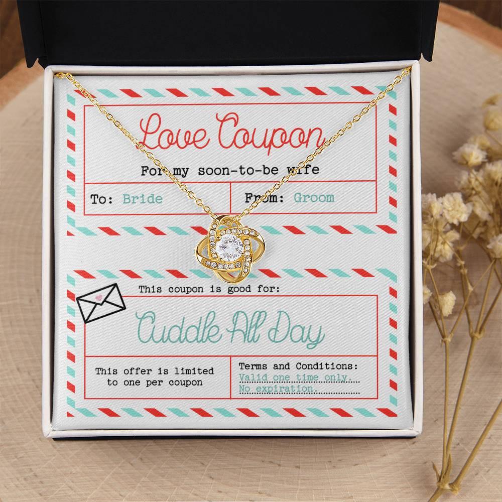 Wife Wedding Day Gift - Love Coupon - Love Knot Pendant Necklace - Mallard Moon Gift Shop