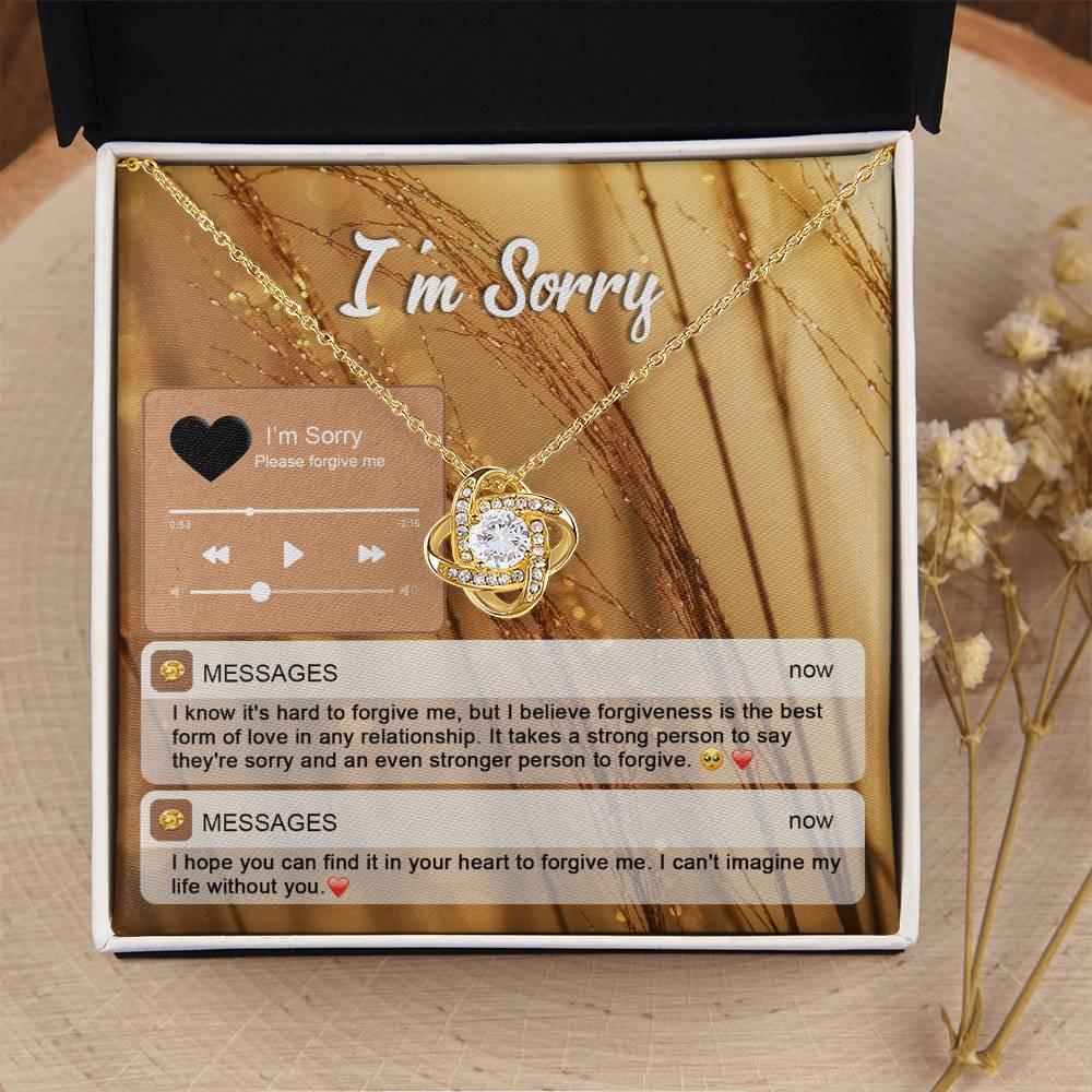 Gift for Girlfriend, Wife - Sorry, Person To Forgive - Love Knot Pendant Necklace - Mallard Moon Gift Shop