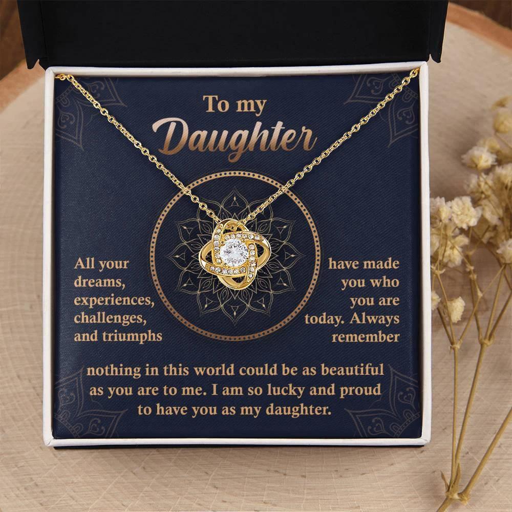 Daughter Gift - All Your Dreams Love Knot Pendant Necklace