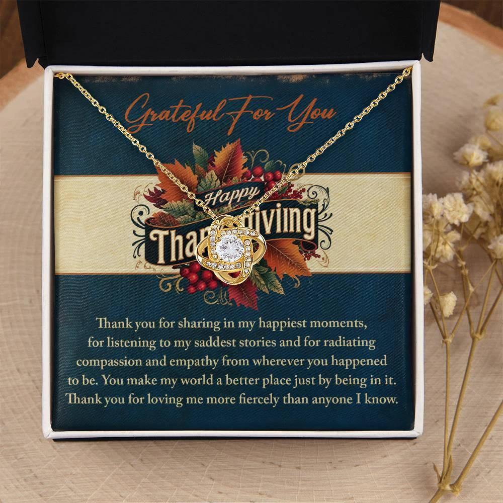 Thanksgiving Gift for Her – “Grateful for You” Necklace with Message Card | Heartfelt Jewelry Gift for Her