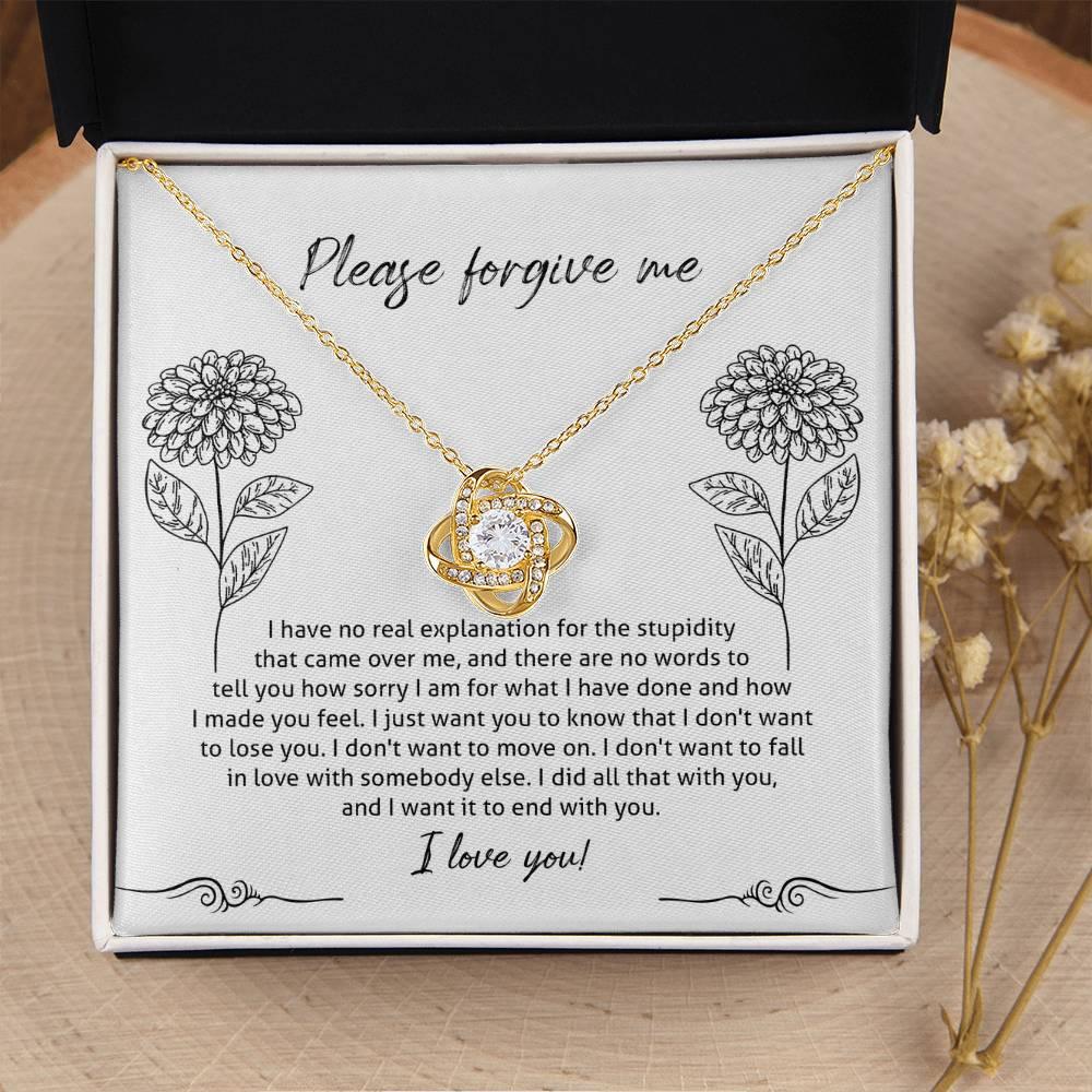 Apology Gift for Girlfriend, Wife, Soulmate - Sorry, Real Explanation - Love Knot Pendant Necklace - Mallard Moon Gift Shop