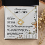 Heartfelt Mother to Daughter Gift | Love Knot Necklace with Emotional Message Card