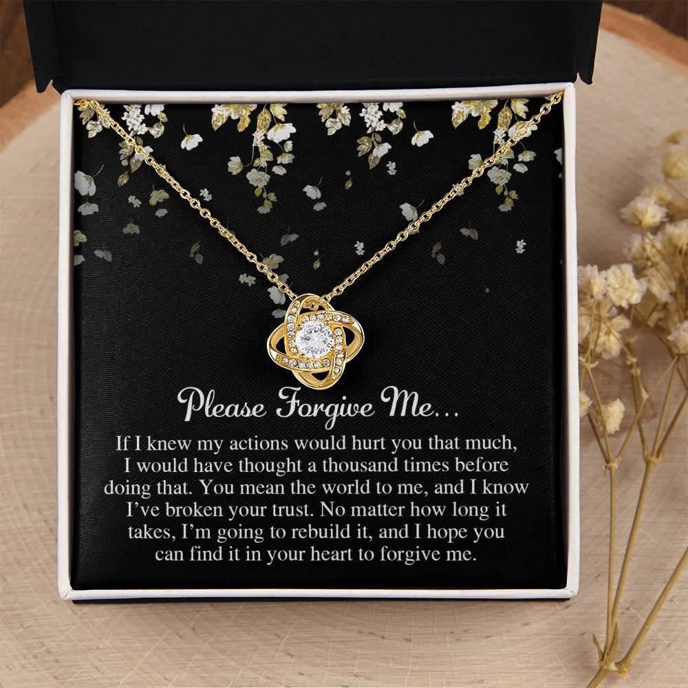Apology Gift for Girlfriend, Wife, Soulmate - Sorry, Broken Your Trust - Love Knot Pendant Necklace