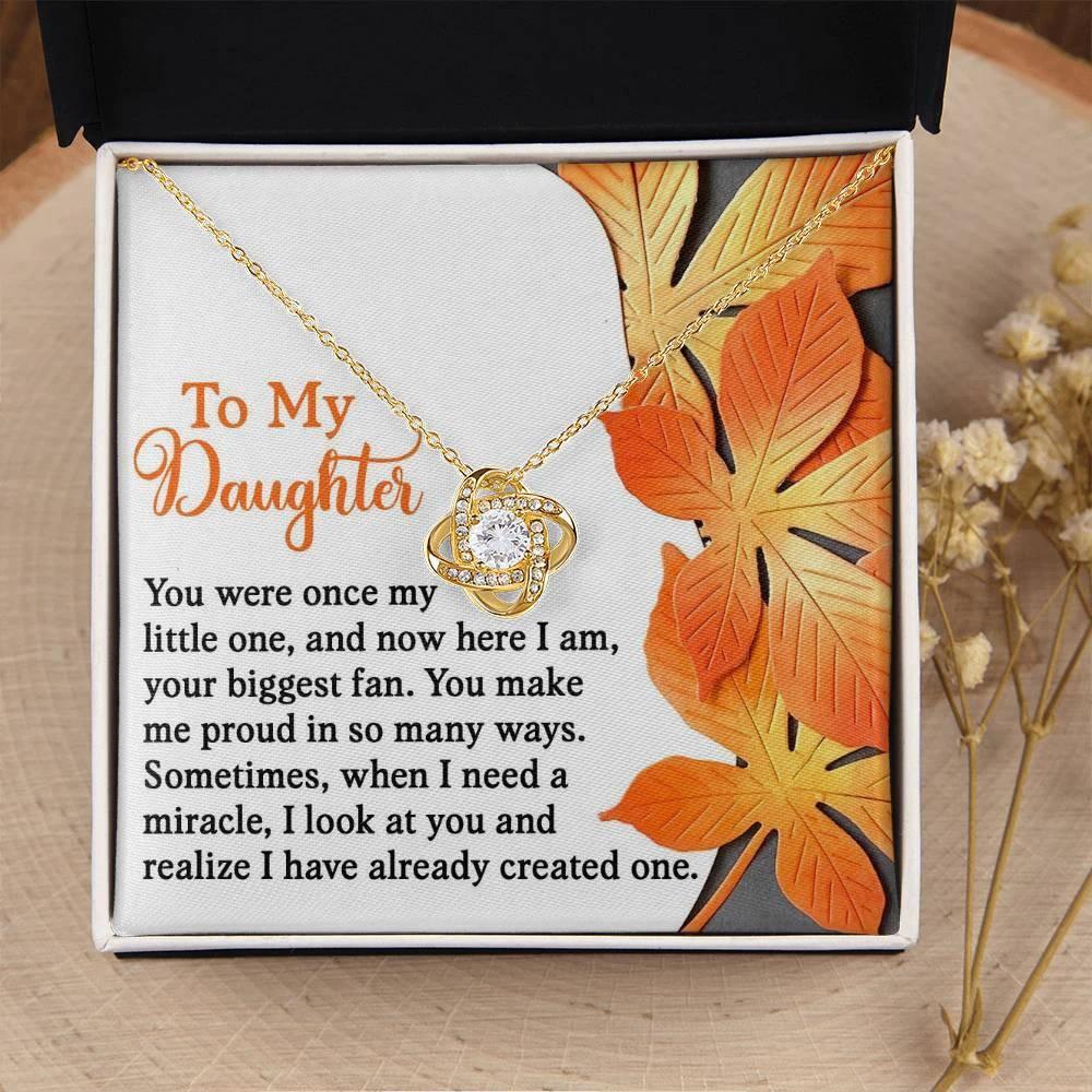 Gift for Daughter - Here I Am, Your Biggest Fan - Love Knot Pendant Necklace