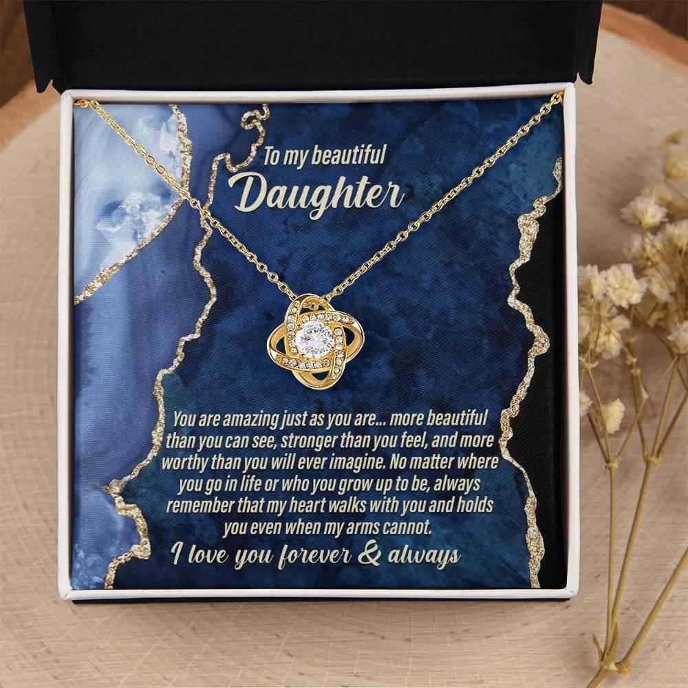 Daughter Gift - As You Are - Love Knot Pendant Necklace