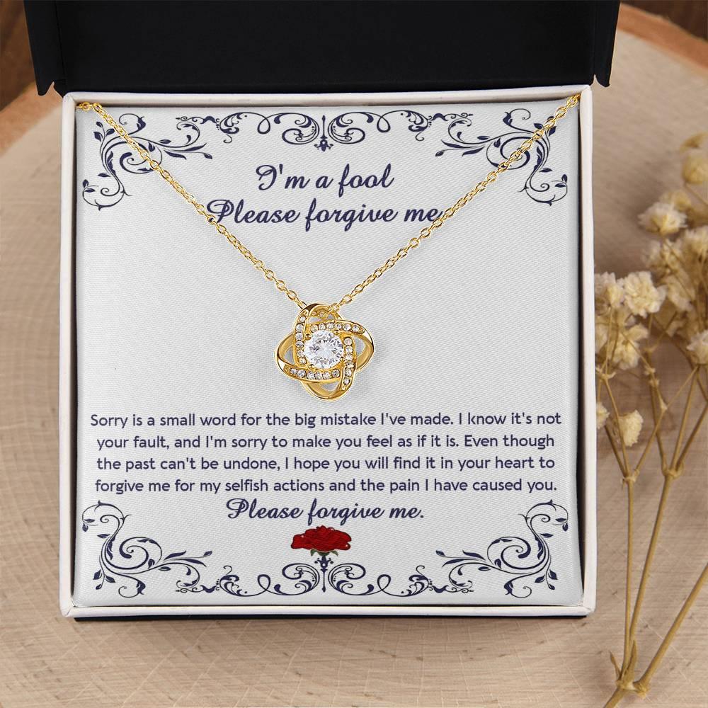 Gift for Girlfriend, Wife - Sorry, I'm A Fool - Love Knot Pendant Necklace - Mallard Moon Gift Shop