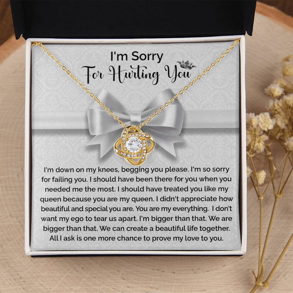 Apology Gift for Girlfriend, Wife, Soulmate - Sorry, My Queen - Love Knot Pendant Necklace - Mallard Moon Gift Shop