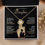 Daughter Gift from Dad - Be My Princess - Love Knot Pendant Necklace