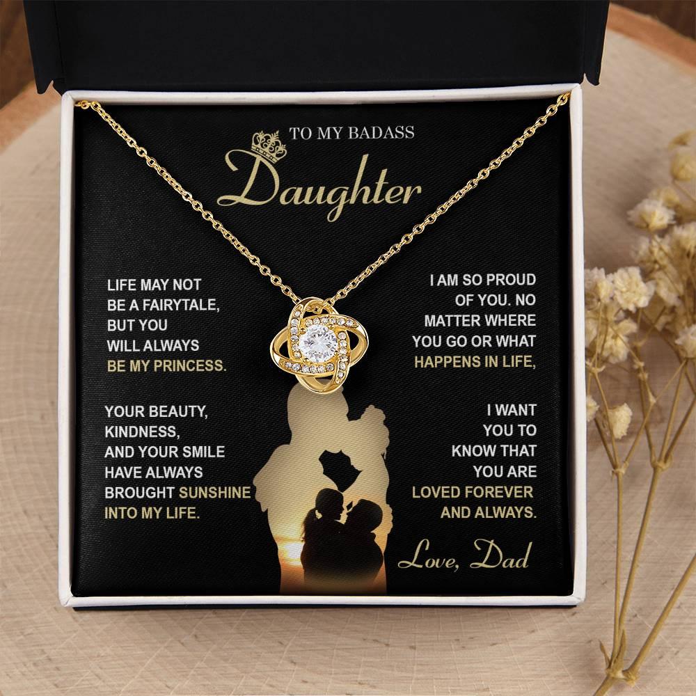 Daughter Wedding Day Gift - Be My Princess - Love Knot Pendant Necklace - Mallard Moon Gift Shop