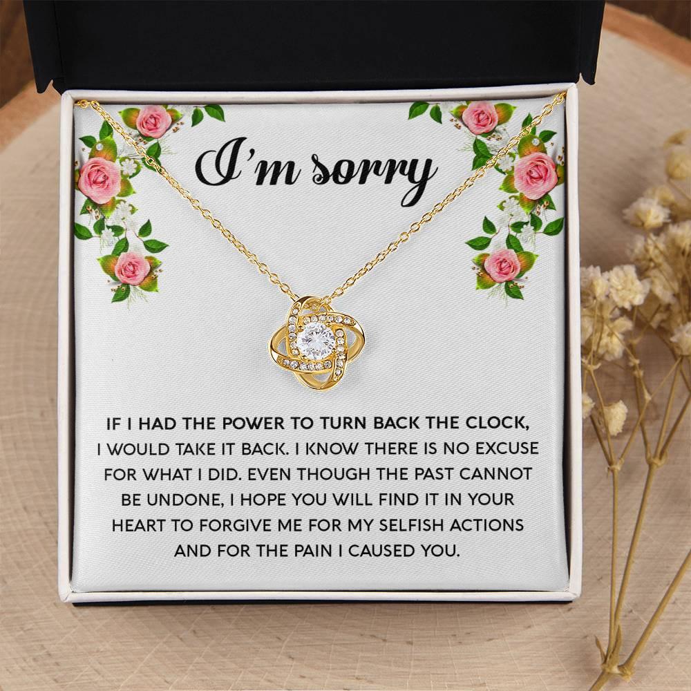 Gift for Girlfriend, Wife - Sorry, Make It Right - Love Knot Pendant Necklace - Mallard Moon Gift Shop
