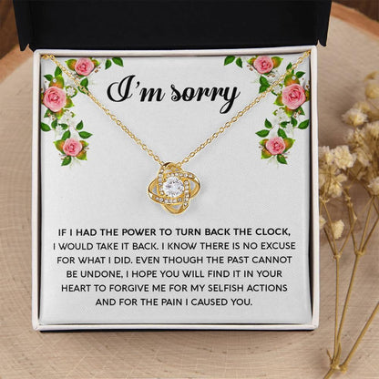 Gift for Girlfriend, Wife - Sorry, Make It Right - Love Knot Pendant Necklace - Mallard Moon Gift Shop
