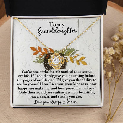 Gift for Granddaughter - How Beautiful - Love Knot Pendant Necklace - Mallard Moon Gift Shop