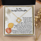 To My Beautiful Granddaughter – Love Knot Necklace | “Angel Sent From Above” Inspirational Message Card | Grandparent Gift for Birthday, Christmas & Milestones