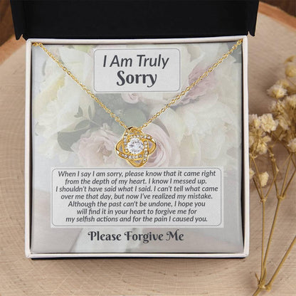 Apology Gift for Girlfriend, Wife, Soulmate - Sorry, What I Said - Love Knot Pendant Necklace - Mallard Moon Gift Shop