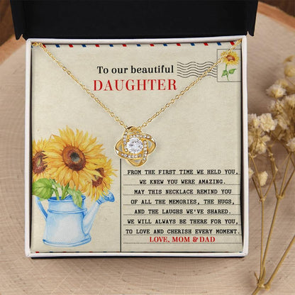 Daughter - The First Time - Love Knot Pendant Necklace - Mallard Moon Gift Shop