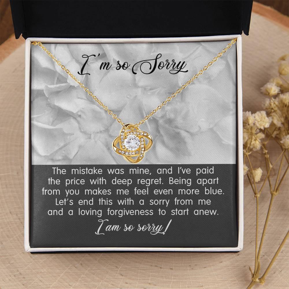 Apology Gift for Girlfriend, Wife, Soulmate - Sorry, With Deep Regret - Love Knot Pendant Necklace - Mallard Moon Gift Shop