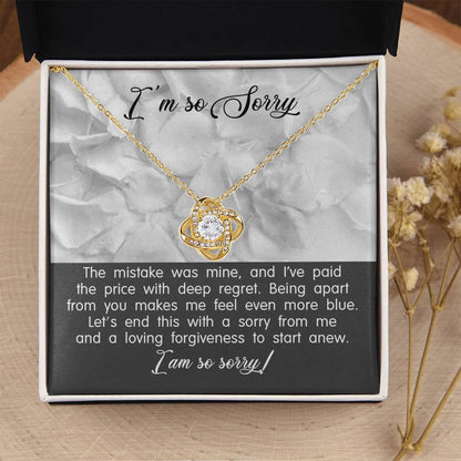 Apology Gift for Girlfriend, Wife, Soulmate - Sorry, With Deep Regret - Love Knot Pendant Necklace - Mallard Moon Gift Shop