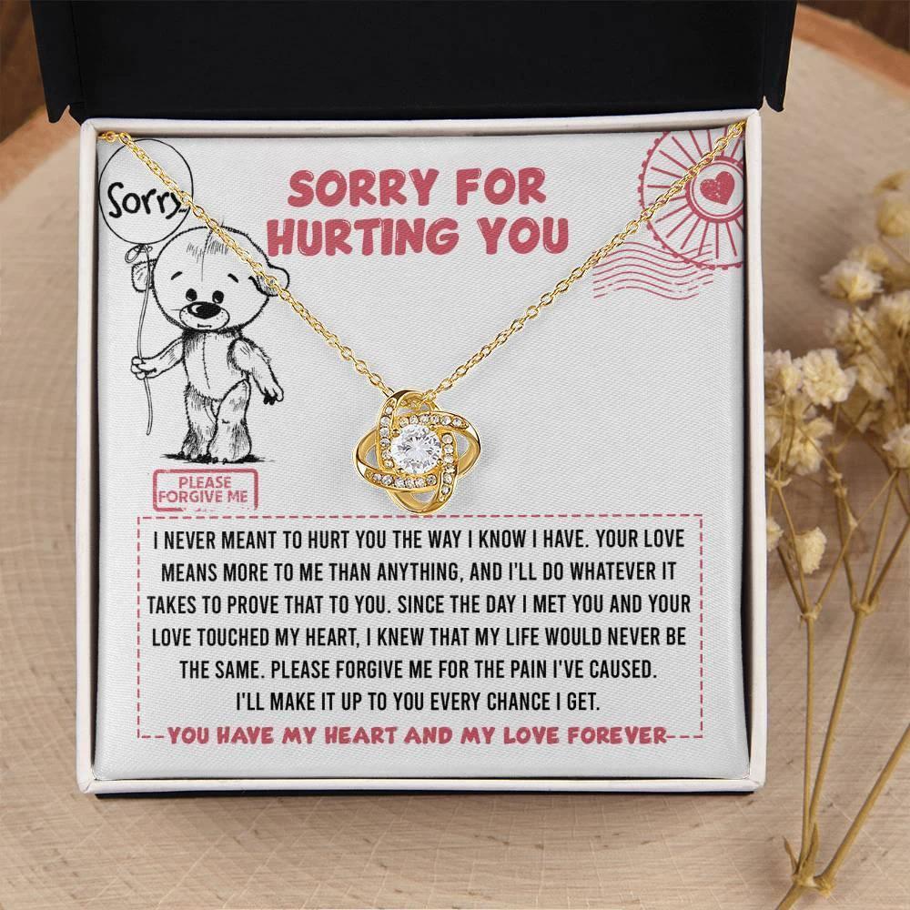 Apology Gift for Girlfriend, Wife, Soulmate - Sorry, Every Chance - Love Knot Pendant Necklace