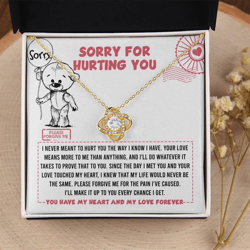 Apology Gift for Girlfriend, Wife, Soulmate - Sorry, Every Chance - Love Knot Pendant Necklace - Mallard Moon Gift Shop