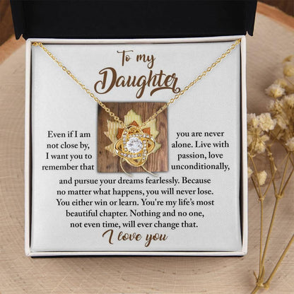 Gift for Daughter - Live With Passion - Love Knot Pendant Necklace - Mallard Moon Gift Shop