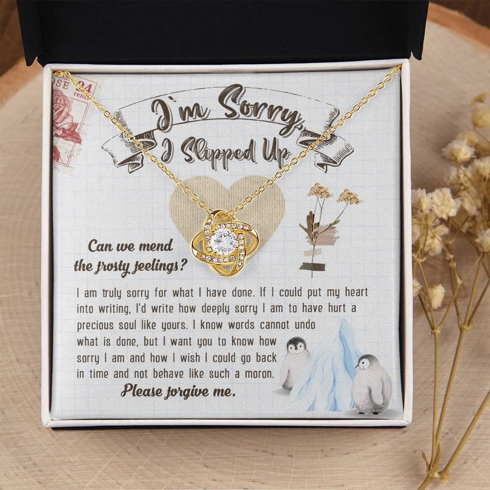 Apology Gift for Girlfriend, Wife, Soulmate - Sorry, Precious Soul - Love Knot Pendant Necklace - Mallard Moon Gift Shop