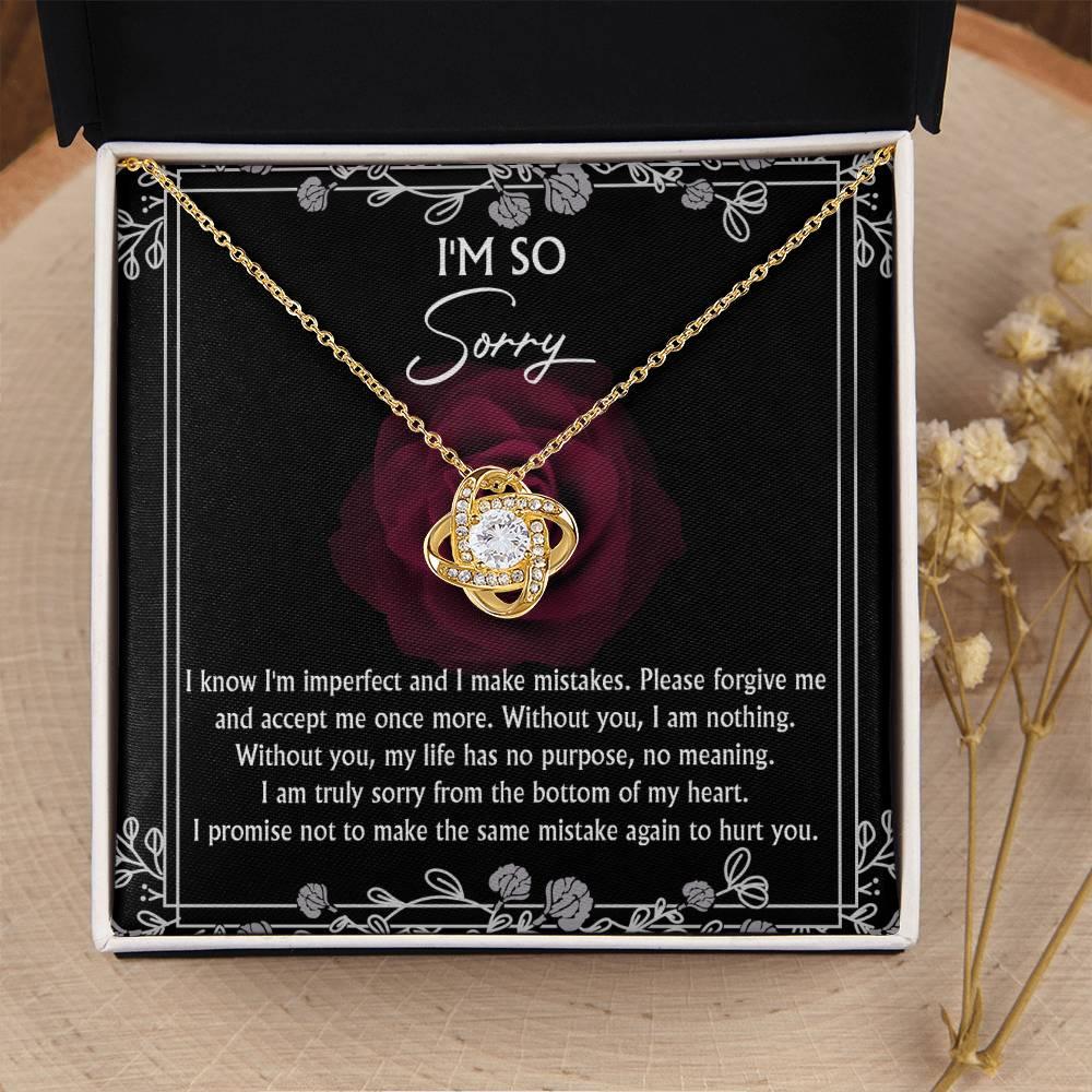 Apology Gift for Girlfriend, Wife, Soulmate - Sorry, I Am Nothing - Love Knot Pendant Necklace - Mallard Moon Gift Shop