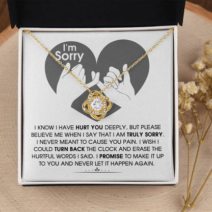 Apology Gift for Girlfriend, Wife, Soulmate - Sorry, Hurtful Words - Love Knot Pendant Necklace - Mallard Moon Gift Shop