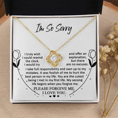 Apology Gift for Girlfriend, Wife, Soulmate - Sorry, My First Life - Love Knot Pendant Necklace - Mallard Moon Gift Shop