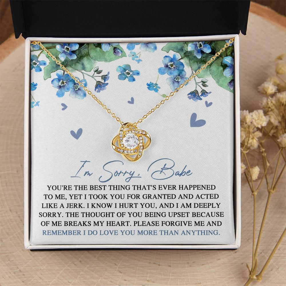 Apology Gift for Girlfriend, Wife, Soulmate - Sorry, More Than Anything - Love Knot Pendant Necklace - Mallard Moon Gift Shop