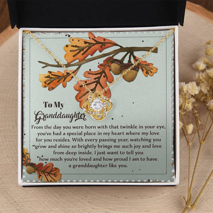 Gift for Granddaughter - From Deep Inside - Love Knot Pendant Necklace - Mallard Moon Gift Shop