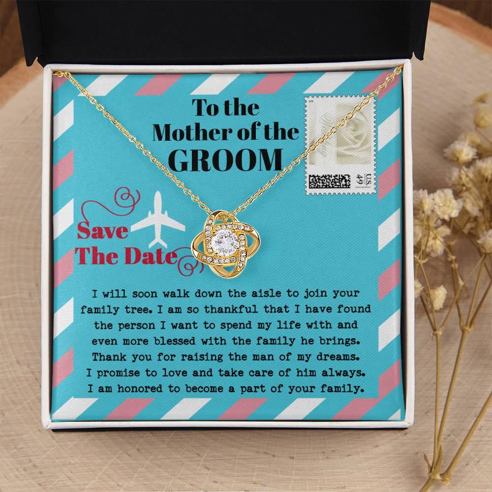 Mother of the Groom Gift Join your Family Tree Love Knot Pendant Necklace - Mallard Moon Gift Shop