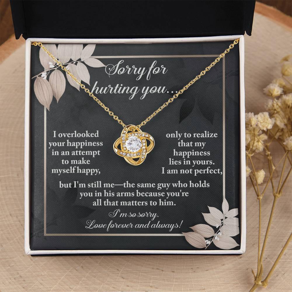 Gift for Girlfriend, Wife - Sorry, Lies In Yours - Love Knot Pendant Necklace - Mallard Moon Gift Shop