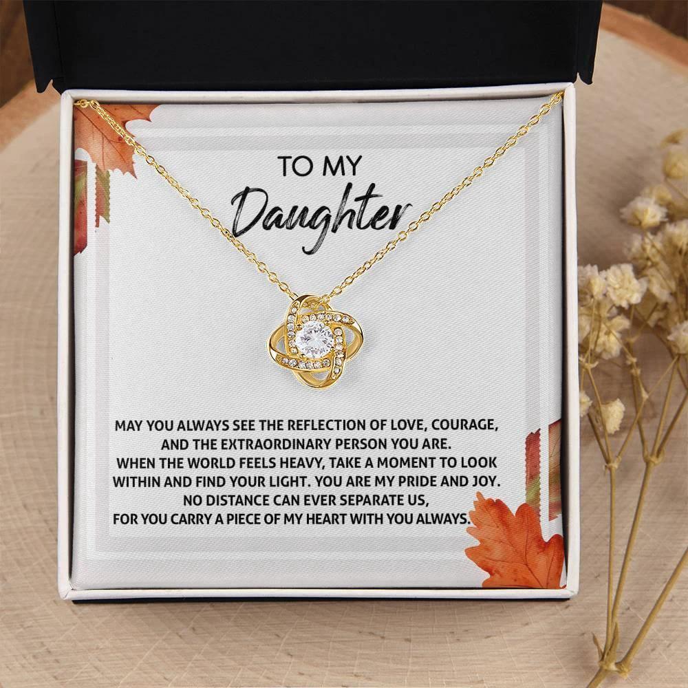 Gift for Daughter - Find Your Light - Love Knot Pendant Necklace