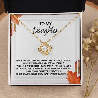 Gift for Daughter - Find Your Light - Love Knot Pendant Necklace - Mallard Moon Gift Shop