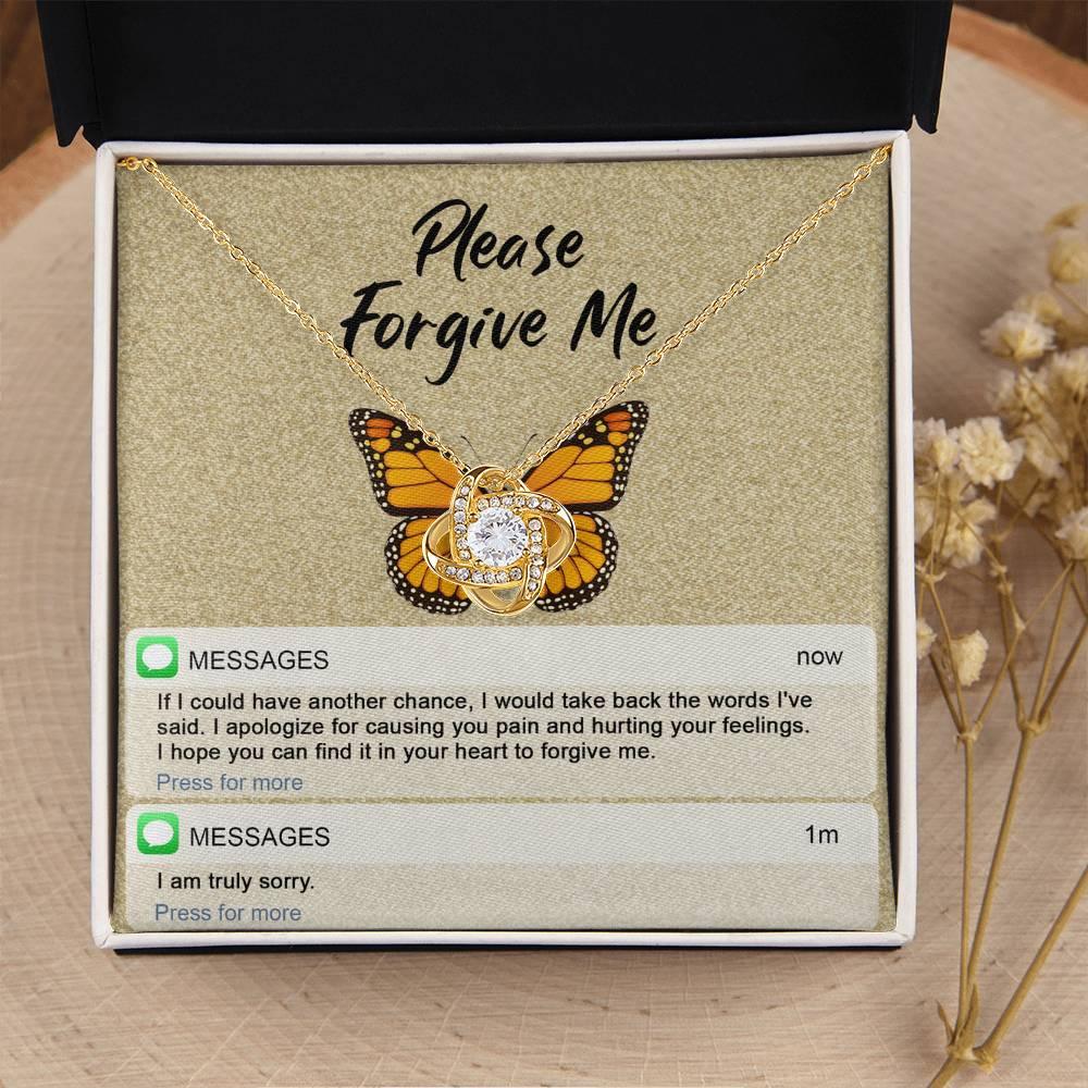 Gift for Girlfriend, Wife - Sorry, In Your Heart - Love Knot Pendant Necklace - Mallard Moon Gift Shop