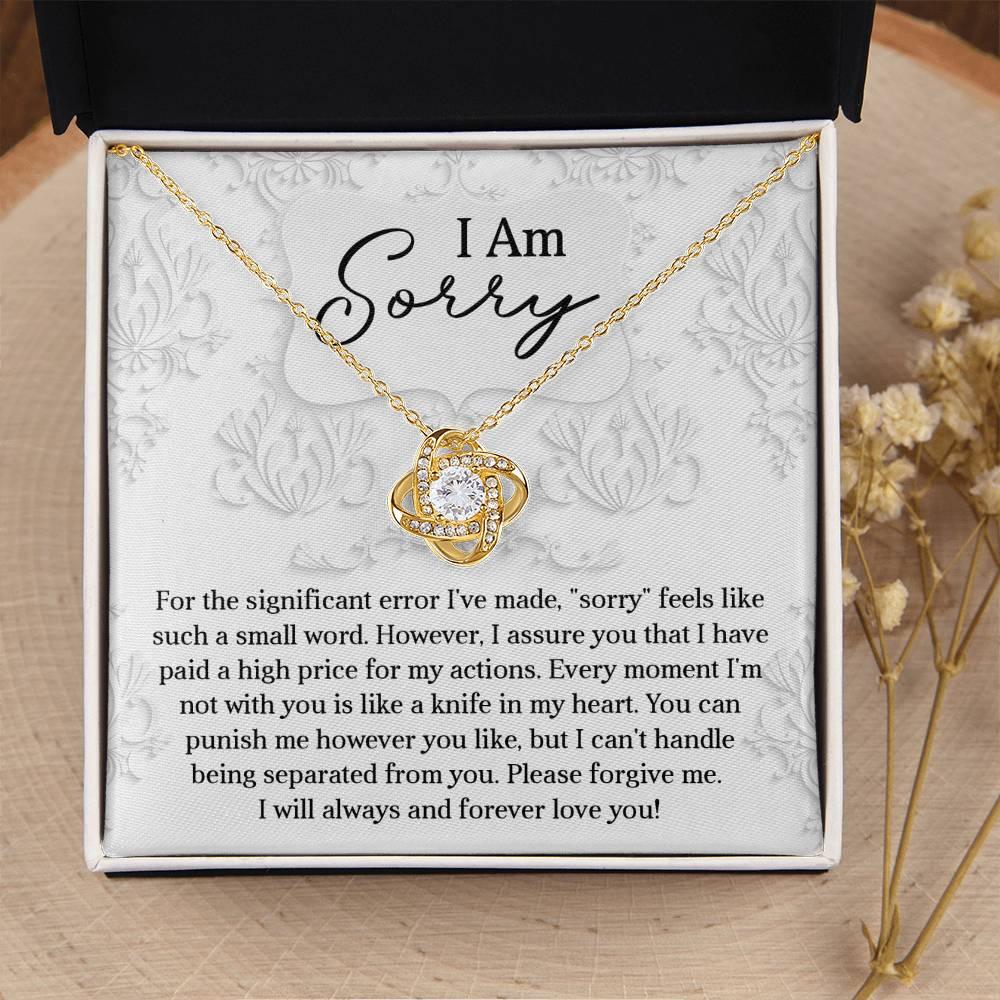 Apology Gift for Girlfriend, Wife, Soulmate - Sorry, Forever Love You - Love Knot Pendant Necklace - Mallard Moon Gift Shop