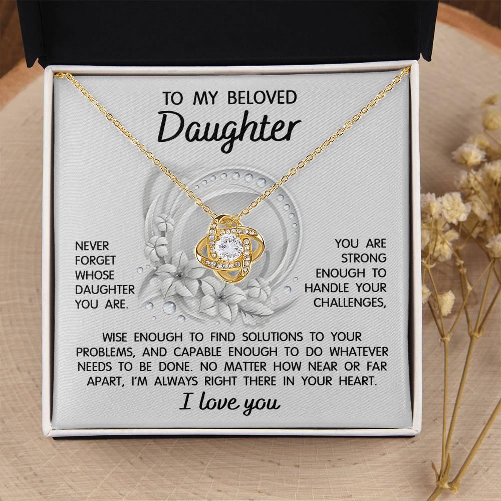 Daughter Wedding Day Gift - Always Right There - Love Knot Pendant Necklace - Mallard Moon Gift Shop