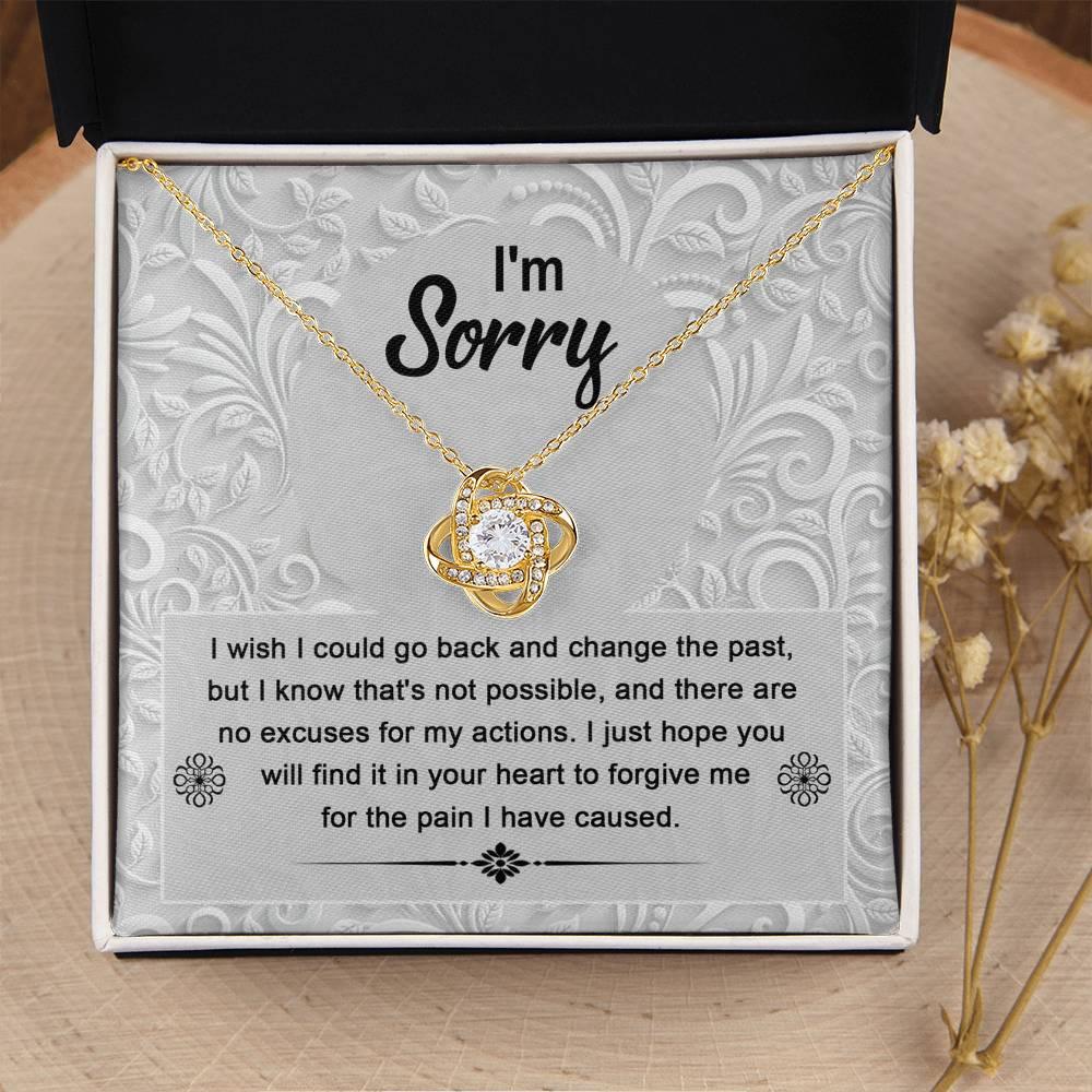 Apology Gift for Girlfriend, Wife, Soulmate - Sorry, Change The Past - Love Knot Pendant Necklace - Mallard Moon Gift Shop