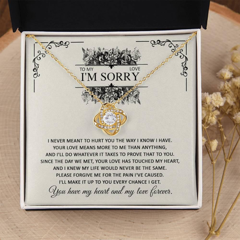 Apology Gift for Her - To My Love, I'm Sorry - Love Knot Pendant Necklace - Mallard Moon Gift Shop