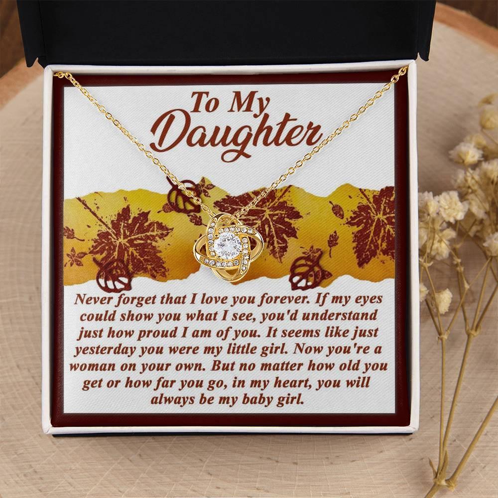 Gift for Daughter - On Your Own - Love Knot Pendant Necklace - Mallard Moon Gift Shop