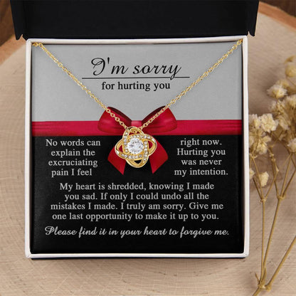 Apology Gift for Girlfriend, Wife, Soulmate - Sorry, Made You Sad - Love Knot Pendant Necklace - Mallard Moon Gift Shop